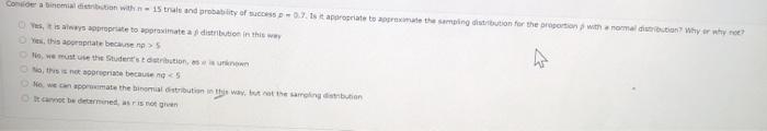 Solved Condoa binomial diction with 15 truals and | Chegg.com