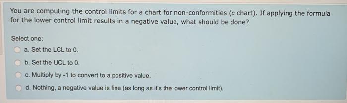 Solved You are computing the control limits for a chart for | Chegg.com
