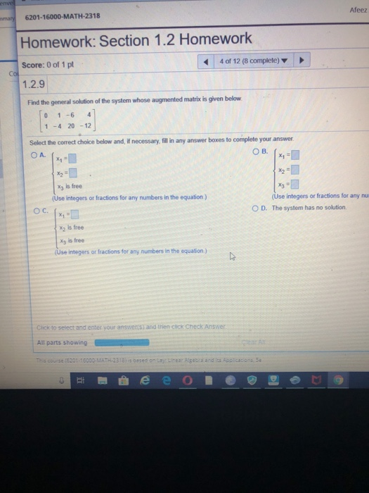 Math 2318 Solved Afeez 6201-16000-MATH-2318 Homework: Section 1.2 | Chegg.com