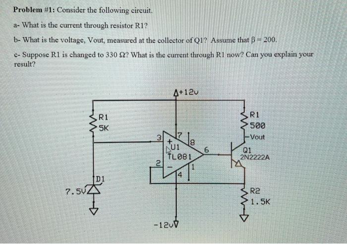 Solved Problem #1: Consider The Following Circuit. A- What | Chegg.com