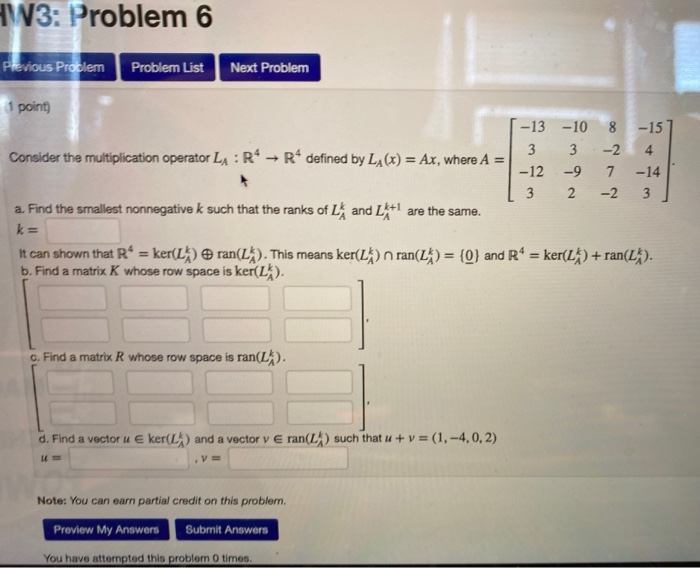 Solved HW3: Problem 6 Perious problem Problern List Next | Chegg.com