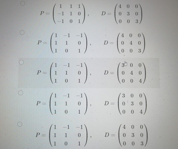 Solved Let A be a 3x3 matrix with eigenvalues 4 and 3. Let | Chegg.com