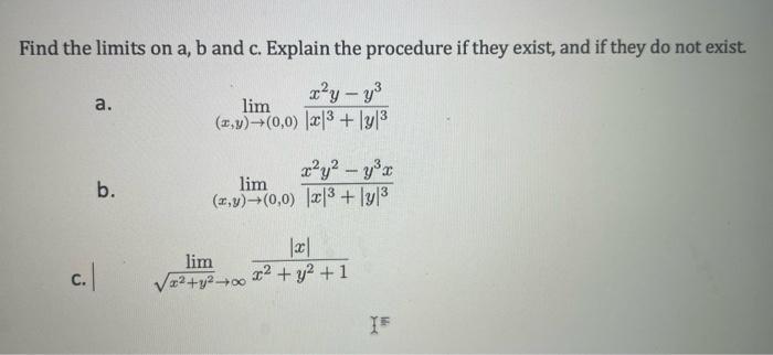 Solved Find The Limits On A, B And C. Explain The Procedure | Chegg.com