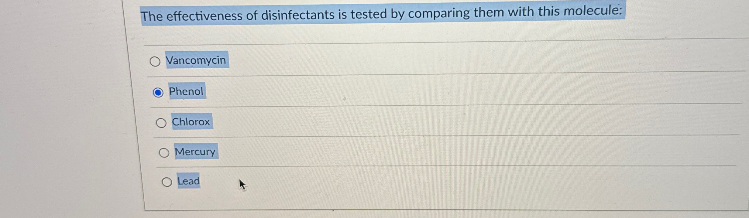 Solved The effectiveness of disinfectants is tested by