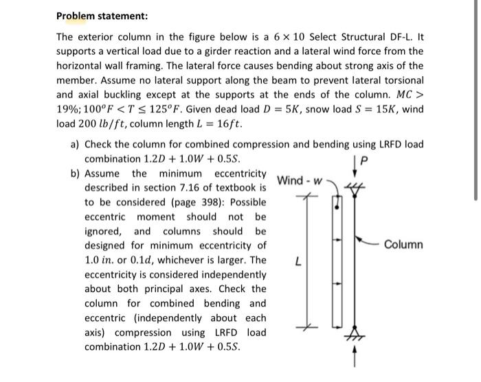Solved Problem statement: The exterior column in the figure | Chegg.com