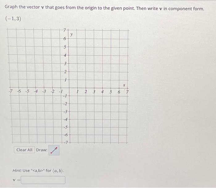 Solved Graph the vector v that goes from the origin to the | Chegg.com