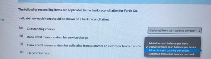 The Following Reconciling Items Are Applicable To The Chegg 