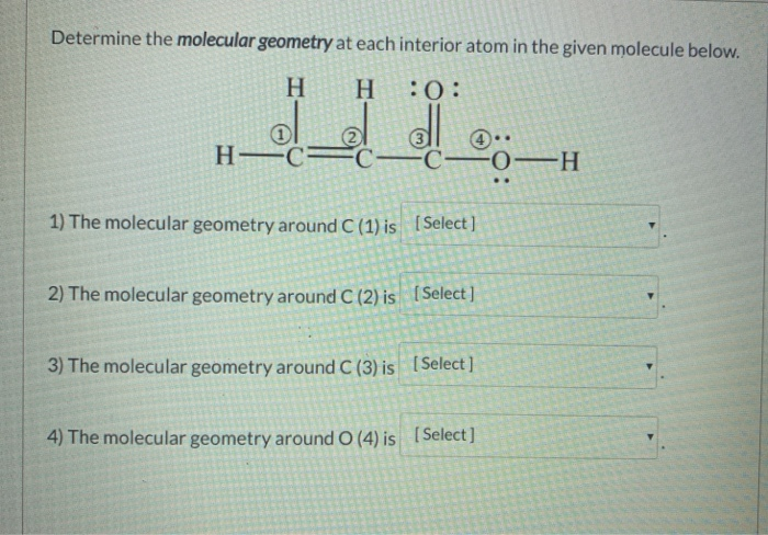 Solved Determine The Molecular Geometry At Each Interior | Chegg.com