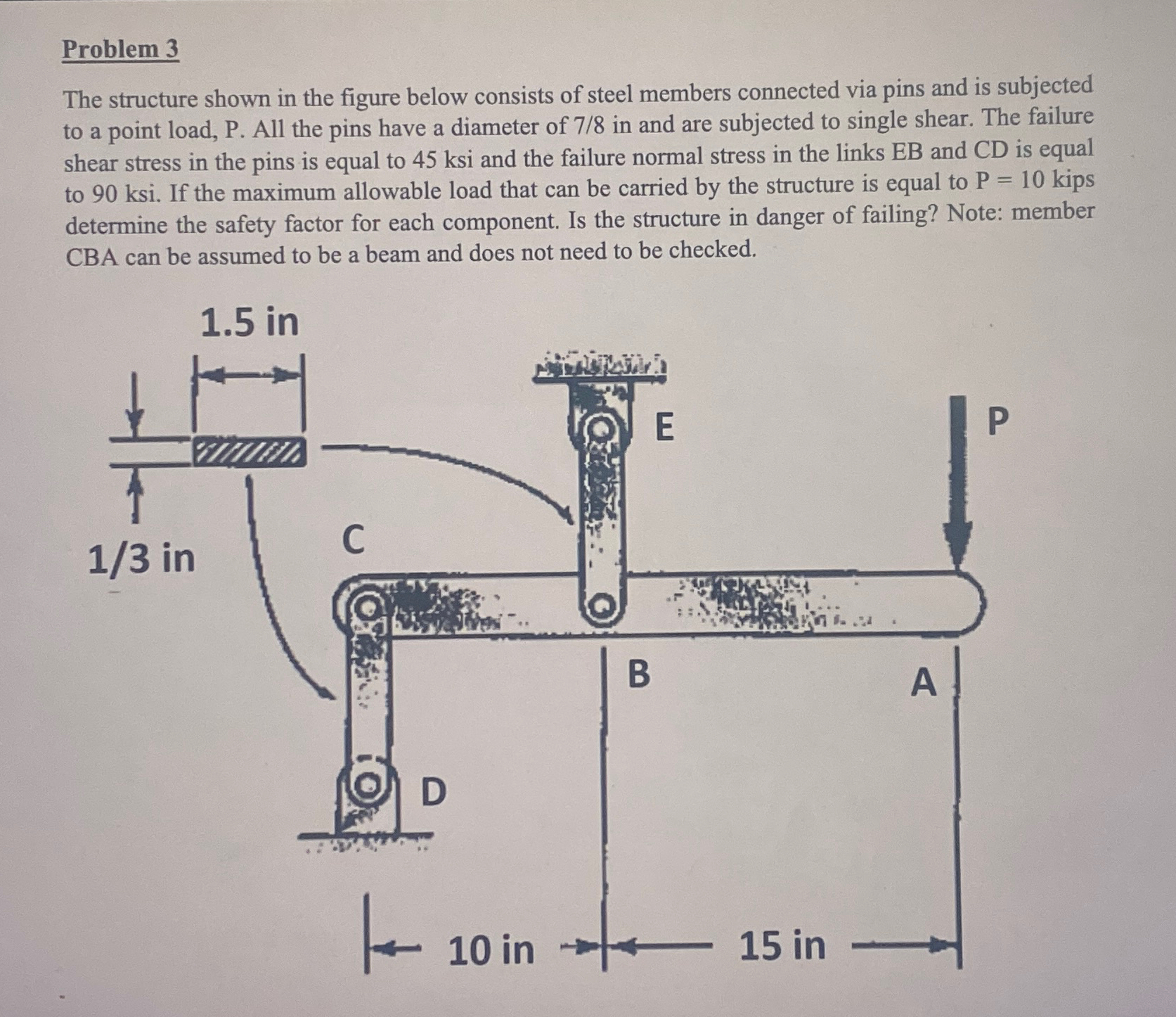 Solved Problem 3The Structure Shown In The Figure Below | Chegg.com