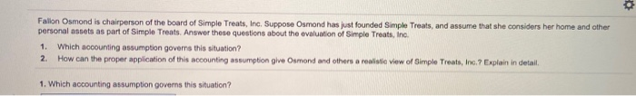 Solved Fallon Osmond is chairperson of the board of Simple | Chegg.com