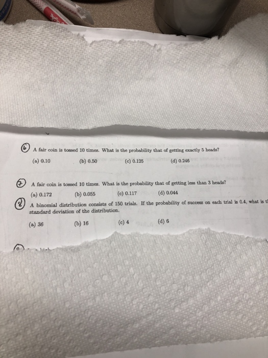 Solved A fair coin is tossed 10 times. What is the | Chegg.com