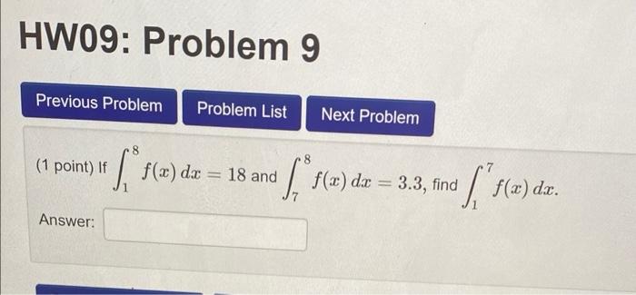 Solved HW09: Problem 9 Previous Problem Problem List Next | Chegg.com