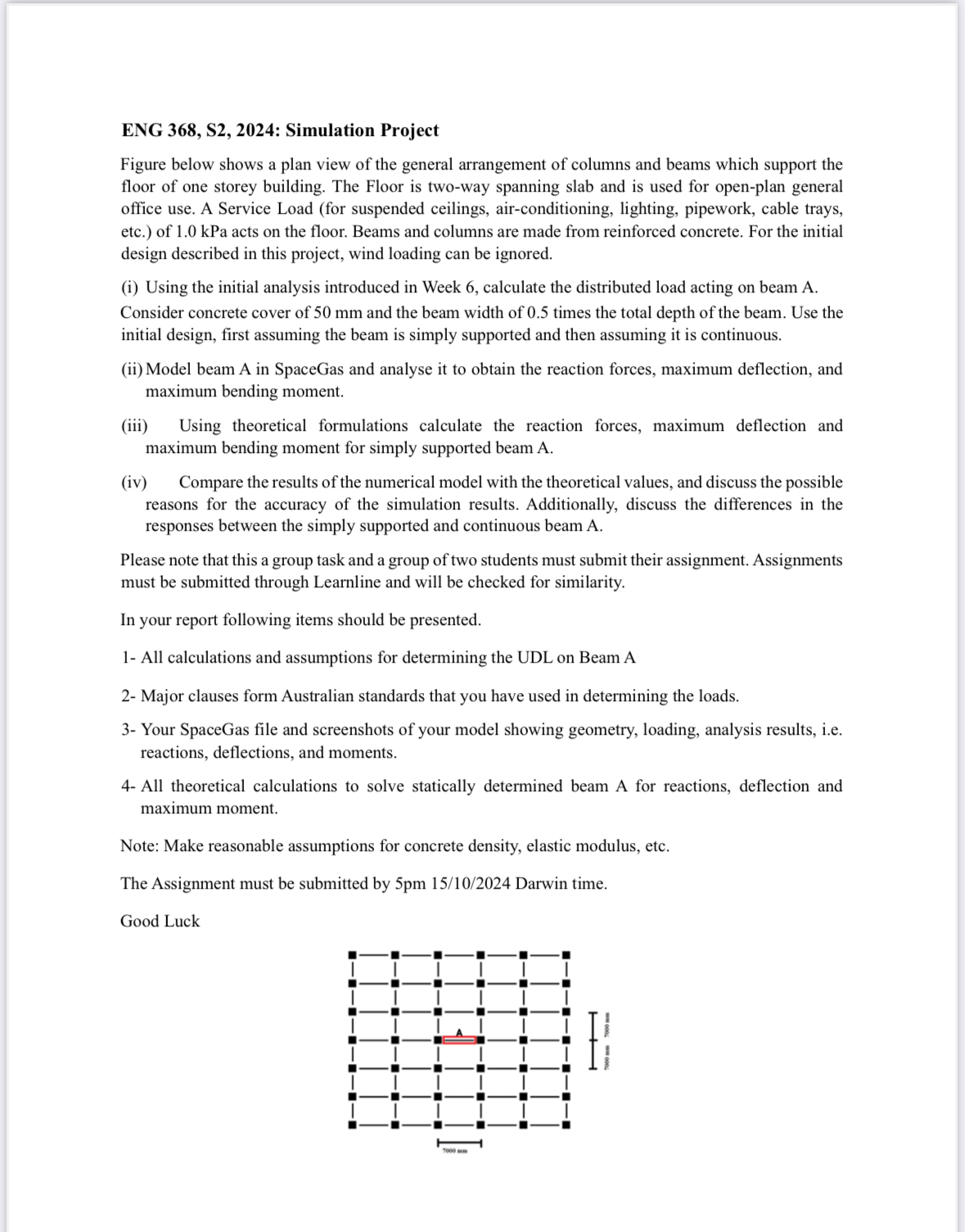 Solved Simulation ProjectFigure below shows a plan view of | Chegg.com