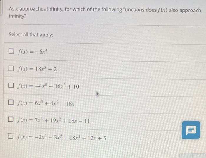 solved-as-x-approaches-infinity-for-which-of-the-following-chegg