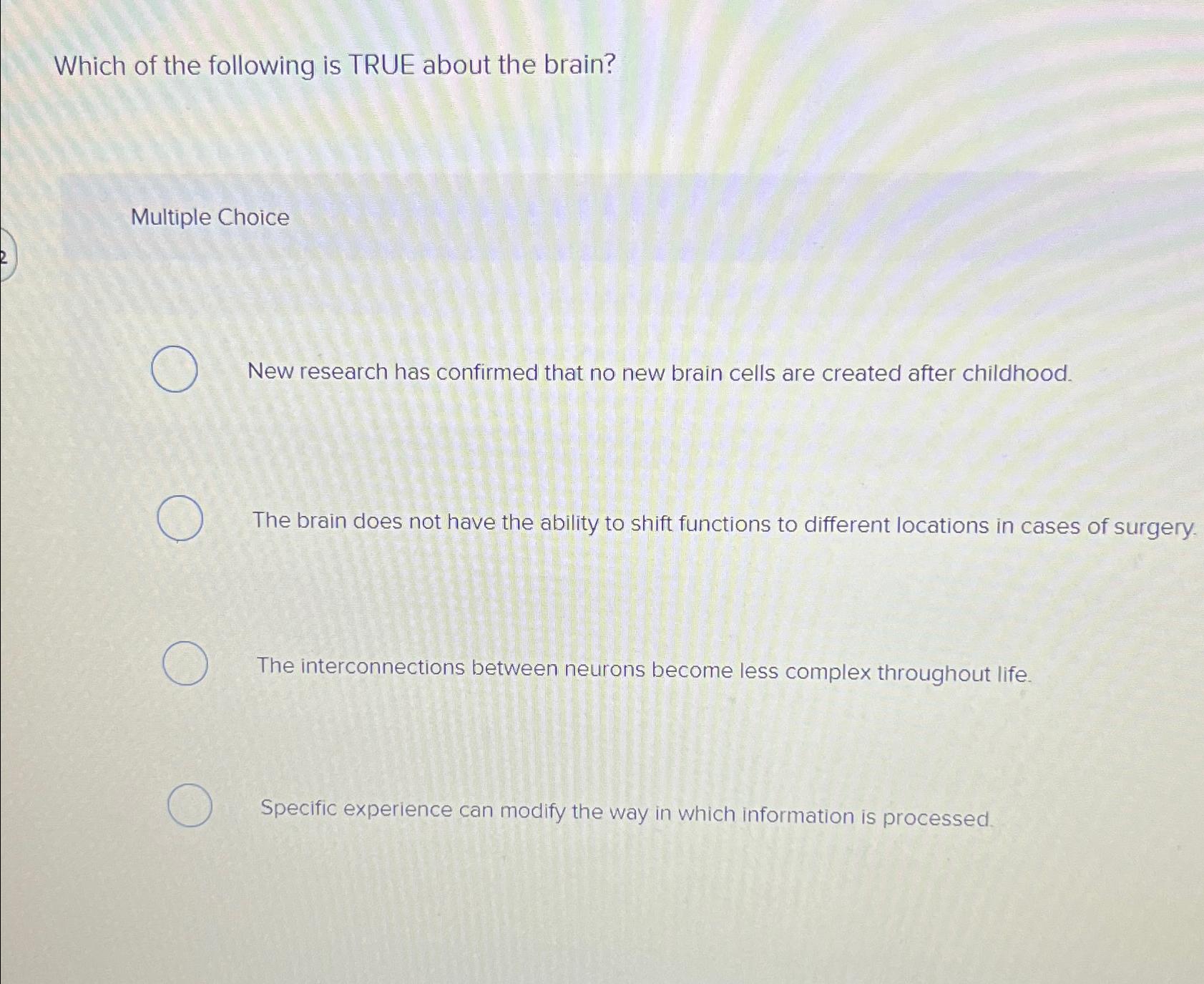 Solved Which of the following is TRUE about the | Chegg.com