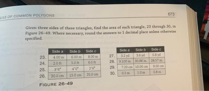 area of triangle when all three sides are given