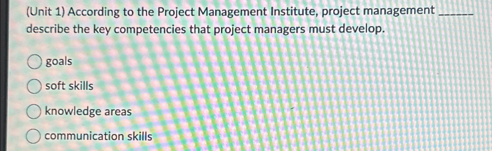Solved (Unit 1) ﻿According to the Project Management | Chegg.com