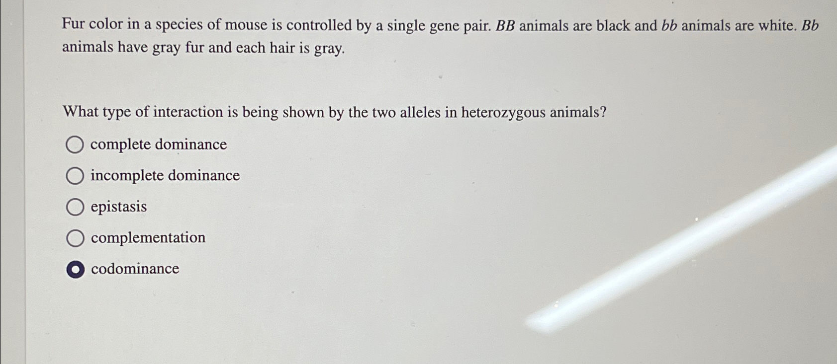 Solved Fur color in a species of mouse is controlled by a | Chegg.com