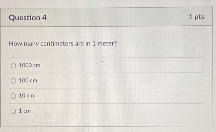 One meter in outlet centimeters