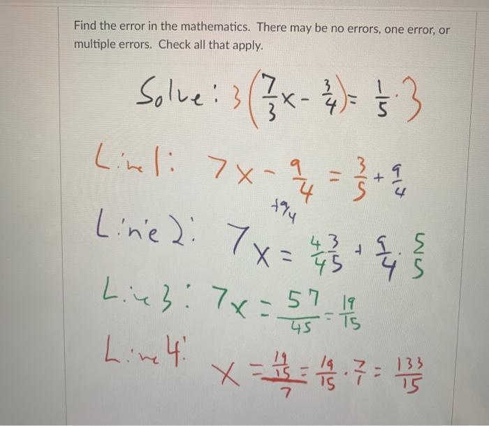 Solved Find the error in the mathematics. There may be no | Chegg.com