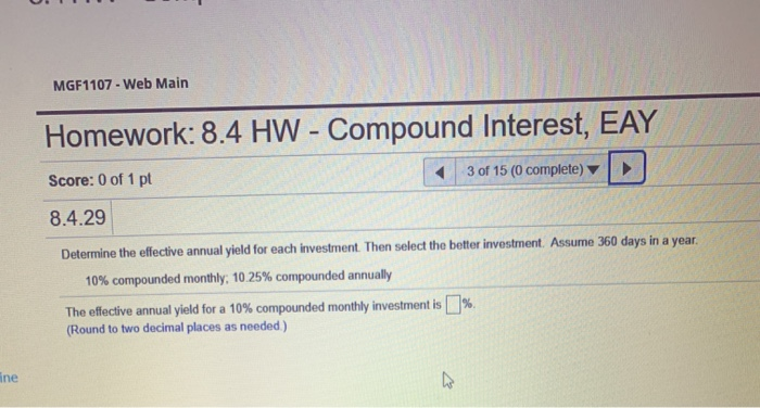 Solved MGF1107 - Web Main Homework: 8.4 HW - Compound | Chegg.com