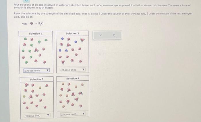 Solved Four solutions of an acid dissolved in water are | Chegg.com