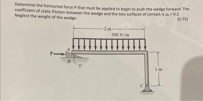 Solved Determine the horizontal force P that must be applied | Chegg.com