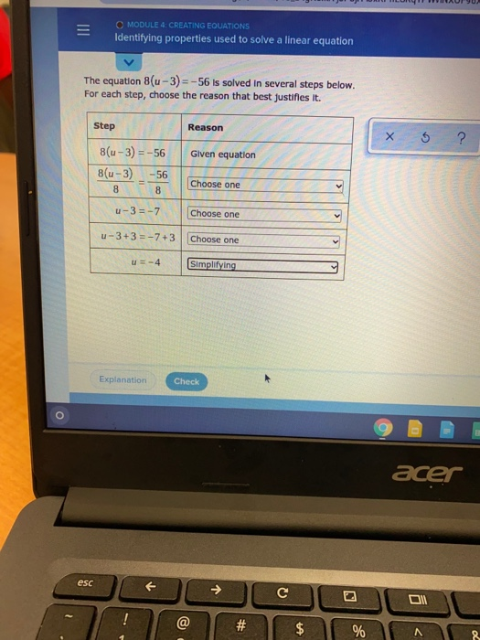 Solved The equation 7(x+6)=28 is solved in several steps | Chegg.com