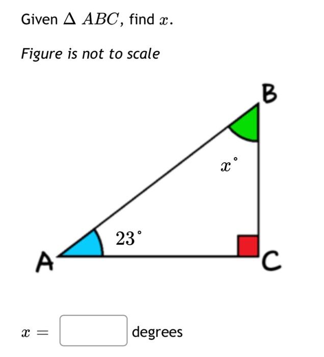 find the value of x in the given figure triangle