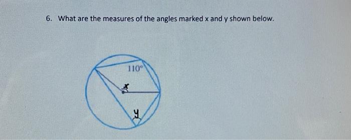 6. What are the measures of the angles marked x and y | Chegg.com