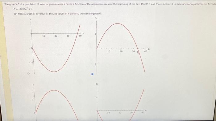 Solved The growth of a population of lower organisms over a | Chegg.com