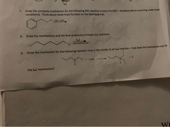 Solved 7. Draw the complete mechanism for the following SN 2 | Chegg.com