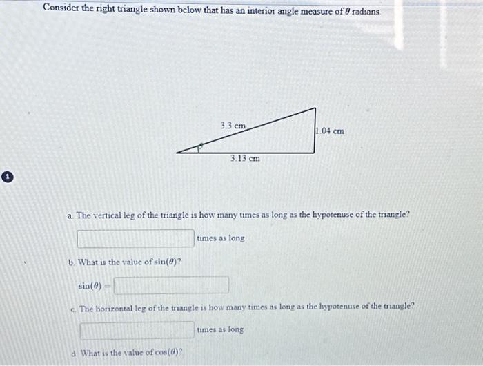 Solved Consider the right triangle shown below that has an | Chegg.com