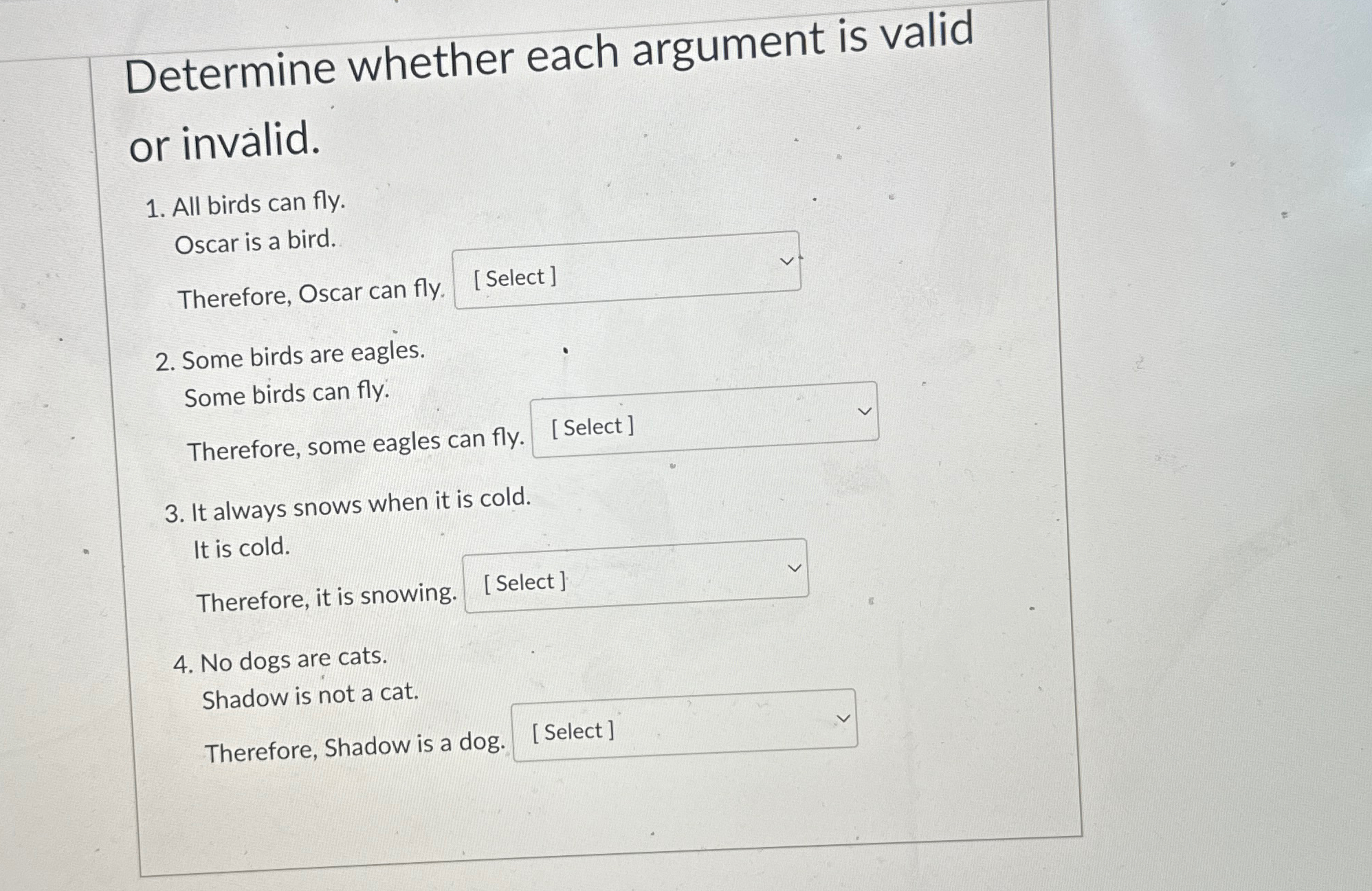 Solved Determine whether each argument is valid or | Chegg.com