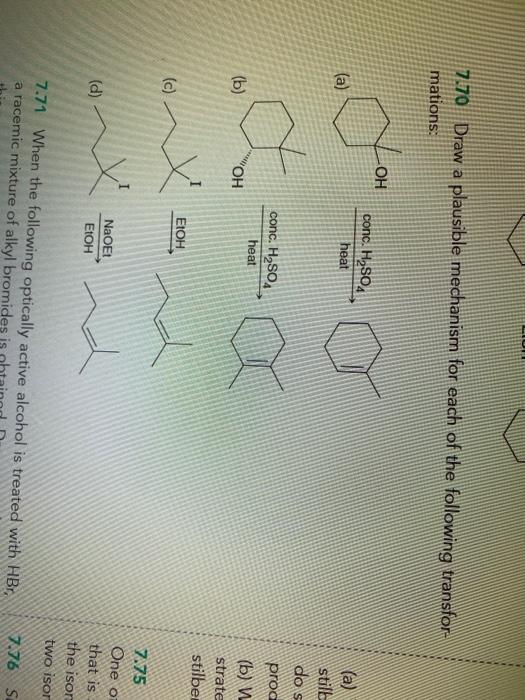 Solved 7.70 Draw a plausible mechanism for each of the | Chegg.com