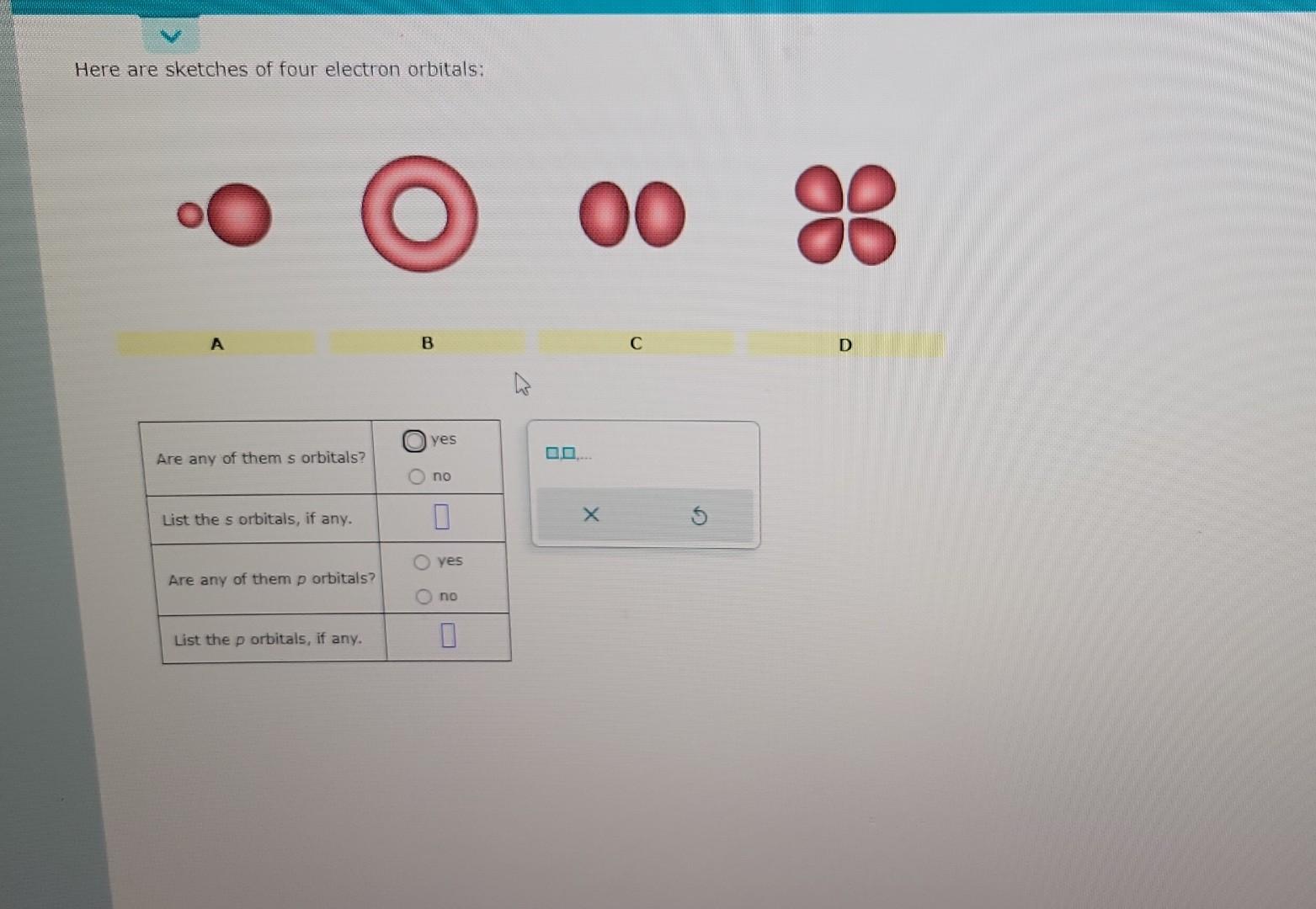 Solved Here are sketches of four electron orbitals: | Chegg.com