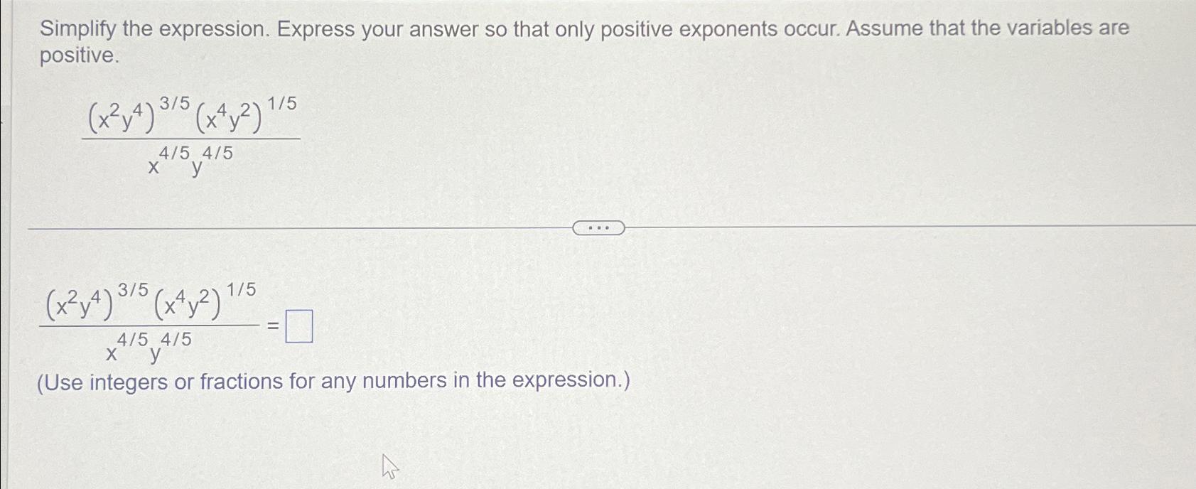 Solved Simplify the expression. Express your answer so that | Chegg.com