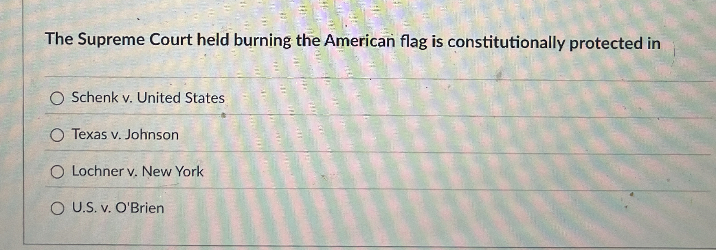 Solved The Supreme Court held burning the American flag is