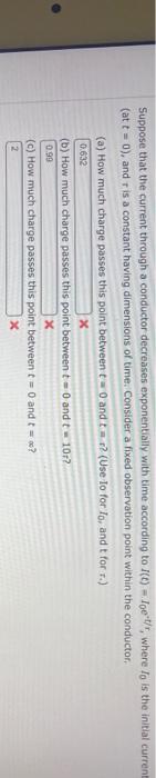 Solved Suppose that the current through a conductor | Chegg.com