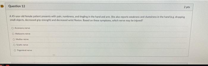 Solved Question 12 A 45-year-old female patient presents | Chegg.com