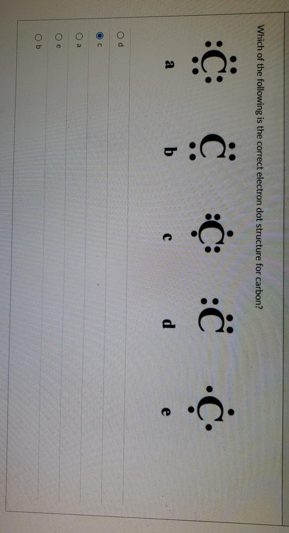 Solved Which of the following is the correct electron dot