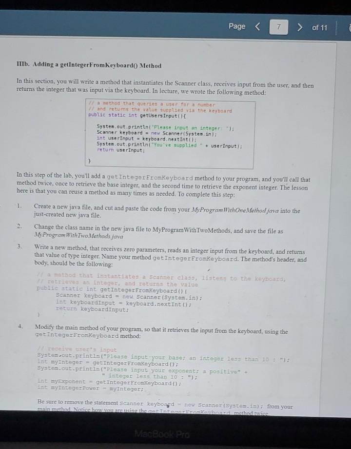 Solved III. Writing a Program with Methods For this part of | Chegg.com