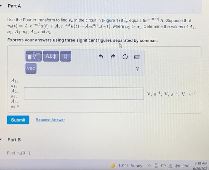 Solved Figure 1of1 아 3500 0 UN 100 uF Part A Use the | Chegg.com