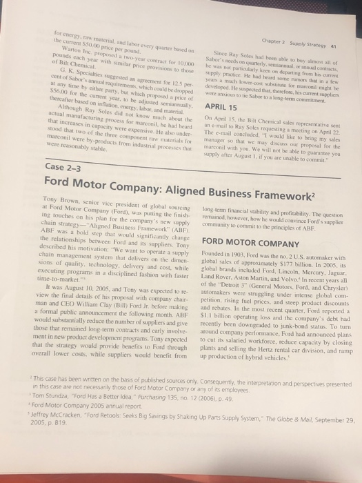 ford motor company supply chain strategy