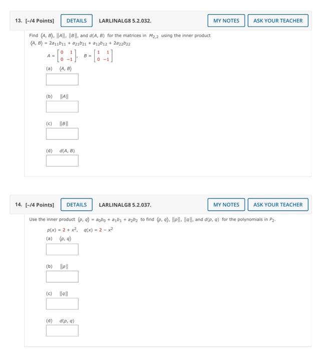 Solved MY NOTES ASK YOUR TEACHER 29. 1-/23 Points) DETAILS | Chegg.com