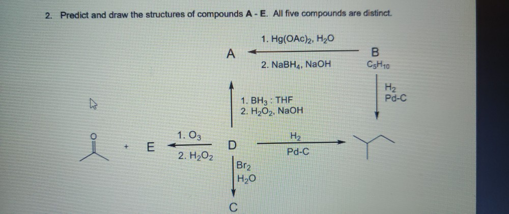 Solved 2. Predict and draw the structures of compounds A - | Chegg.com