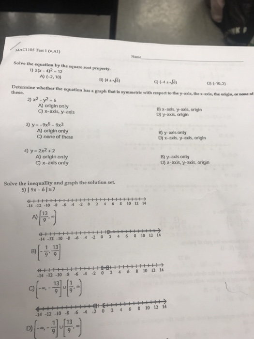 Solved Mach105 Test Ai D 10 2 Solve The Equation By Chegg Com