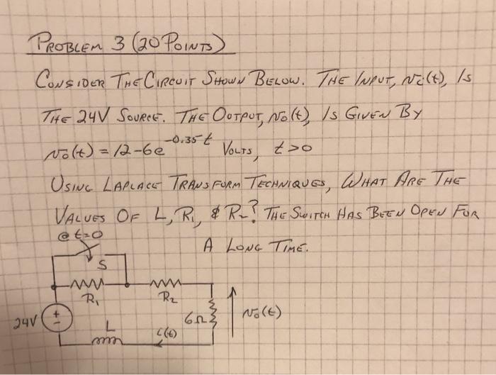 Solved PROBLEM 3 (20 POINTS) CONSIDER THE CIRCUIT SHOWN | Chegg.com