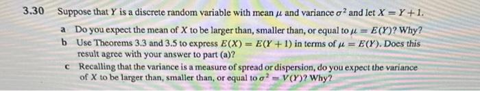 Solved 3.30 Suppose that Y is a discrete random variable | Chegg.com