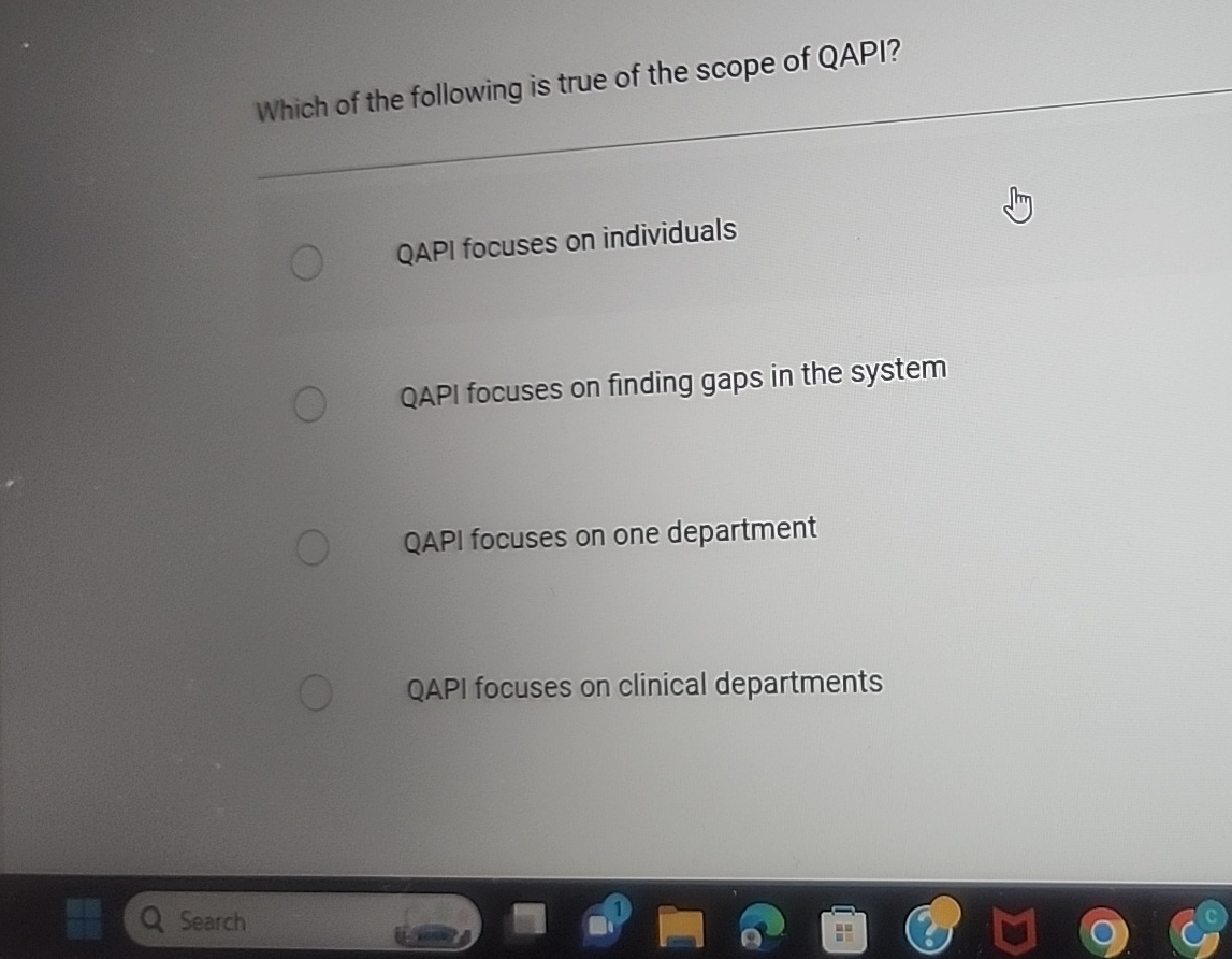 Solved Which of the following is true of the scope of QAPI? | Chegg.com